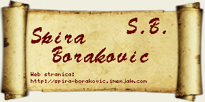 Spira Boraković vizit kartica